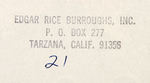 “EDGAR RICE BURROUGHS/TARZANA” 1930s-1960s EPHEMERA LOT.