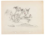 "MICKEY'S SEA MONSTER" ORIGINAL CONCEPT ART PAIR BY FERDINAND HORVATH.