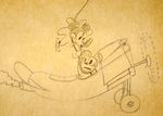 PLANE CRAZY PRODUCTION DRAWING PAIR ATTRIBUTED TO UB IWERKS.