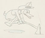 DONALD DUCK CONCEPT ART FOR MICKEY'S FIRE BRIGADE CARTOON.