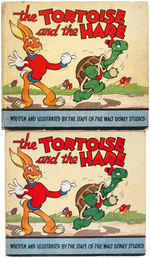 "THE TORTOISE AND THE HARE" HARDCOVER BOOK LOT (WITH RARE VARIETY) PLUS LINEN BOOK.