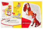 "SCOTCH TAPE/LADY AND THE TRAMP" PROMOTIONAL FOLDER AND STORE SIGNS.