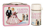 "CAMPUS QUEEN" METAL LUNCHBOX WITH THERMOS AND MAGNETIC GAME.
