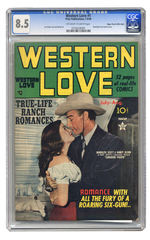 WESTERN LOVE #1 JULY/AUGUST 1949 CGC 8.5 OFF-WHITE TO WHITE PAGES MILE HIGH COPY.