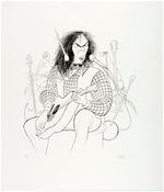 AL HIRSCHFELD SIGNED NEIL YOUNG LIMITED EDITION LITHOGRAPH.