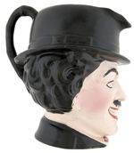 CHARLIE CHAPLIN FIGURAL CHINA PITCHER.