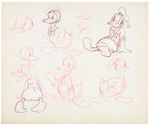 DONALD DUCK PRELIMINARY MODEL SHEET ORIGINAL ART.