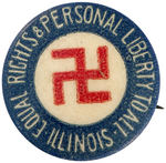 ILLINOIS EARLY SUFFRAGE BUTTON WITH GOOD LUCK SYMBOL.