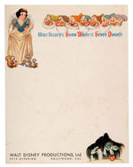 "SNOW WHITE AND THE SEVEN DWARFS" LETTERHEAD & KAY KAMEN LICENSE SHEET.