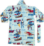 VINTAGE SUPERMAN, BATMAN & CAPTAIN MARVEL CLOTHING TRIO.