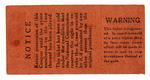 1920 WORLD SERIES TICKET STUB AT CLEVELAND