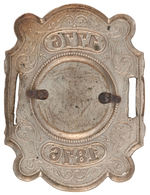 WASHINGTON FERROTYPE PORTRAIT SET INTO 1876 CENTENNIAL BELT BUCKLE.