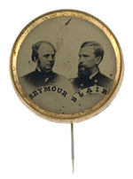 "SEYMOUR/BLAIR" UNIFACE 1868 FERROTYPE JUGATE PIN.