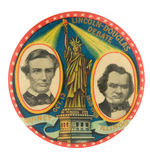 "LINCOLN/DOUGLAS DEBATE" 50TH ANNIVERSARY 1908 POCKET MIRROR.