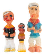 POPEYE THREE PIECE HAND PAINTED PLASTER CARNIVAL FIGURE LOT.