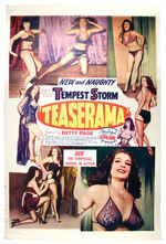 BETTIE PAGE & TEMPEST STORM "TEASERAMA" BURLESQUE MOVIE POSTER.