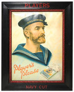 "PLAYERS NAVY CUT" CELLULOID CIGARETTE FRAMED SIGN.