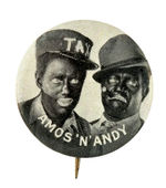 "AMOS 'N' ANDY" RARE PORTRAIT BUTTON FROM MOVIE STAR SET.