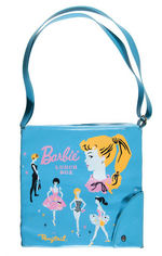 "BARBIE LUNCH BOX BY PONYTAIL" RARE BLUE VINYL LUNCHBOX.