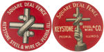 "SQUARE DEAL FENCE" BUTTONS FROM COLLECTIBLE PIN-BACK BUTTONS.