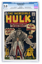 "THE INCREDIBLE HULK" #1 MAY 1962 CGC 2.0 GOOD (FIRST INCREDIBLE HULK).