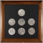 "APOLLO LUNAR SERIES" COMPLETE .999 SILVER MEDAL DISPLAY.