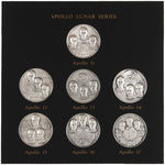 "APOLLO LUNAR SERIES" COMPLETE .999 SILVER MEDAL DISPLAY.