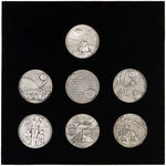 "APOLLO LUNAR SERIES" COMPLETE .999 SILVER MEDAL DISPLAY.