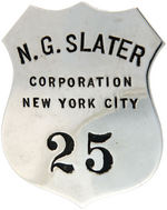 NYC LONG TIME BUTTON MAKER'S EMPLOYEE BADGE.