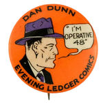 "DAN DUNN EVENING LEDGER COMICS FROM 1930s PHILADELPHIA SET.