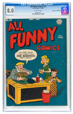 “ALL FUNNY COMICS” #14 NOV.-DEC. 1946 CGC 8.0 OFF-WHITE PAGES MILE HIGH COPY.