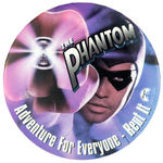 "THE PHANTOM" DISPLAYING HIS RING ON VIDEO RENTAL PROMO BUTTON.