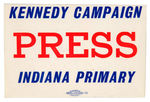 ROBERT KENNEDY 1968 PRIMARY PRESS BADGE.