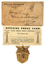 MINT EXAMPLE OF ORNATE "DICK STEELE" CLUB BADGE PLUS RARE MEMBER CARD AND MAILER.