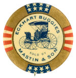 "ECKHART BUGGIES SOLD BY MASTIN & SON" RARE BUTTON CIRCA 1900.