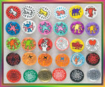 KEITH HARING POP SHOP ART BUTTON LOT.