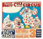 CLYDE BEATTY & COLE BROS. CIRCUS POSTER LOT.