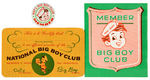 "NATIONAL BIG BOY CLUB" THREE SCARCE 1960s ITEMS.