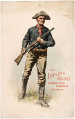 "LAFLIN & RAND SMOKELESS POWDER FOR RIFLES" GUNPOWDER SIGN WITH FRONTIERSMAN.