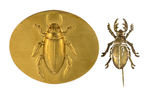 GOLD BUG LARGE BRASS PIN AND SILVER BUG 1896 STICKPIN.