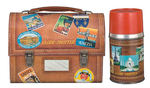 "GLOBE-TROTTER" DOMED METAL LUNCHBOX WITH THERMOS.