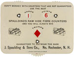 WONDERFUL CELLULOID CARD GAME COUNTER SHOWS MONKEY WITH MOVEABLE EYES AND MOUTH.