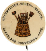 RARE 1898 CONVENTION BUTTON FOR BEER BREWMASTERS.