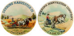 "DEERING HARVESTING CO./COMPANY" PAIR OF BUTTONS FROM HAKE'S CPB.