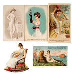 1890s RISQUE TRADE CARDS WITH HOLD-TO-LIGHT/DIE-CUT/ETC.