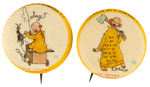 YELLOW KID THREE 1896 BUTTONS ADVERTISING HIGH ADMIRAL CIGARETTES.