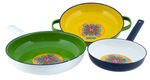 "PETER MAX" ENAMELED COOKWARE LOT.