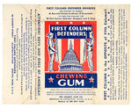 "FIRST COLUMN DEFENDERS" CHEWING GUM WRAPPER.