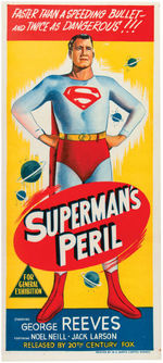 "SUPERMAN'S PERIL" LAMINATED AUSTRALIAN DAYBILL POSTER.