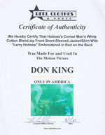 LARRY HOLMES "DON KING ONLY IN AMERICA" TV MOVIE PROP SHIRT.